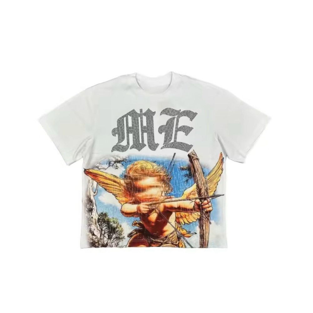 & Other Stories White Graphic Tee with Angel Design